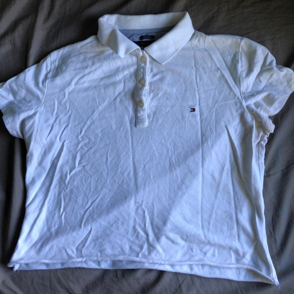 Cropped polo shirt